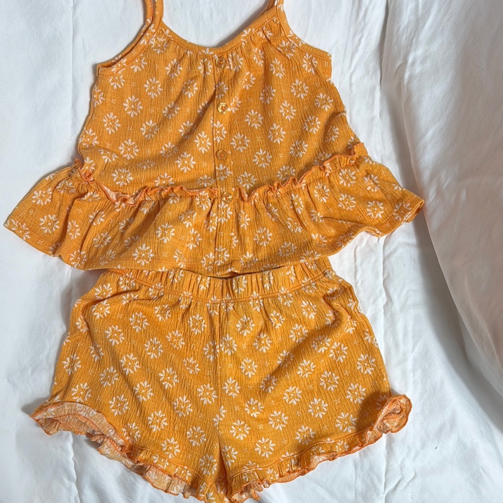 Floral Orange Kids Bottom Set